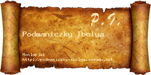 Podmaniczky Ibolya névjegykártya